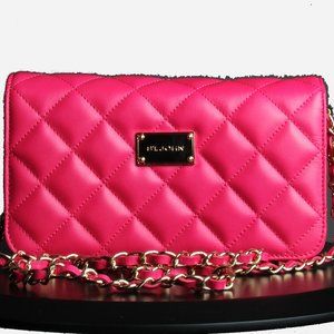 St John Quilted Leather Raspberry Cross Body Bag